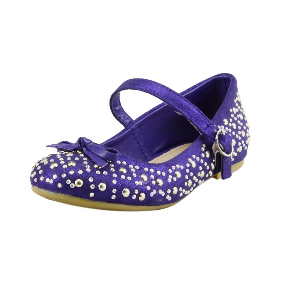 The Doll Maker Girls Lovely Bow Slip On Pearls Ballet Flats - Blue - Size 12